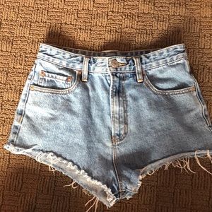 BDG cheeky super high rise denim shorts